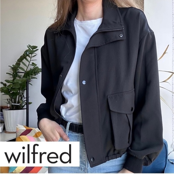 Aritzia Jackets & Blazers - ARITZIA Wilfred Kamille Loose Oversized Bomber Jacket Black Sz XS